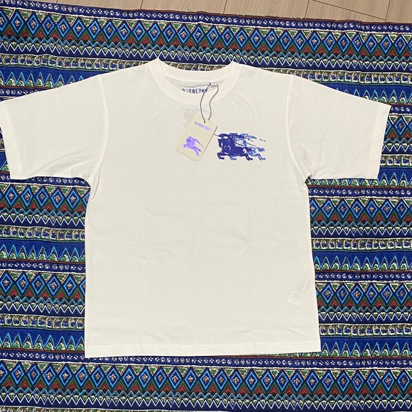 Burberry Gradient Blue Horse Print Short Sleeve